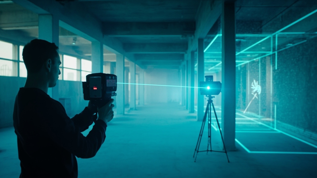Handheld LiDAR scanner application scenarios — indoor mapping, outdoor facade scanning, construction site documentation, and facility management