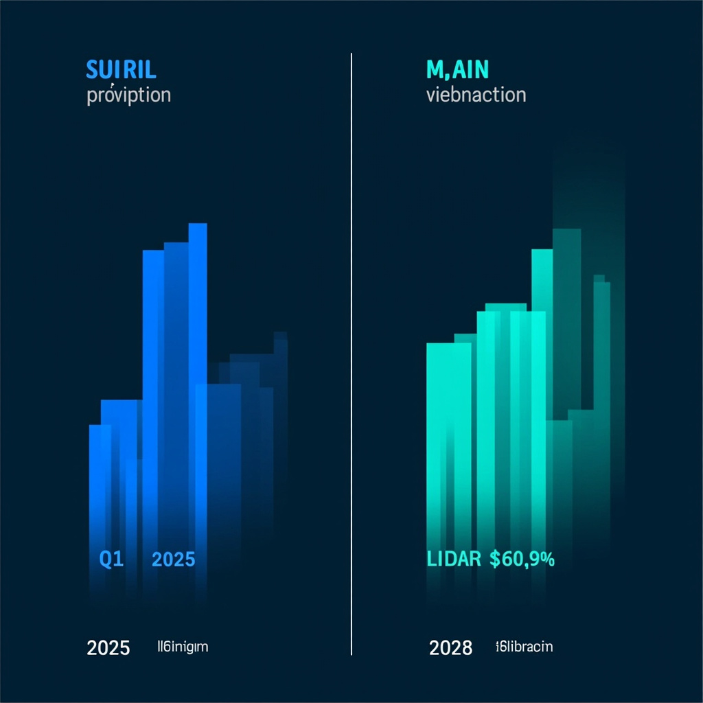 Q1 2025 vs Q1 2026 robot LiDAR shipment comparison — 185,500 units in Q1 2026 versus 11,800 units in Q1 2025