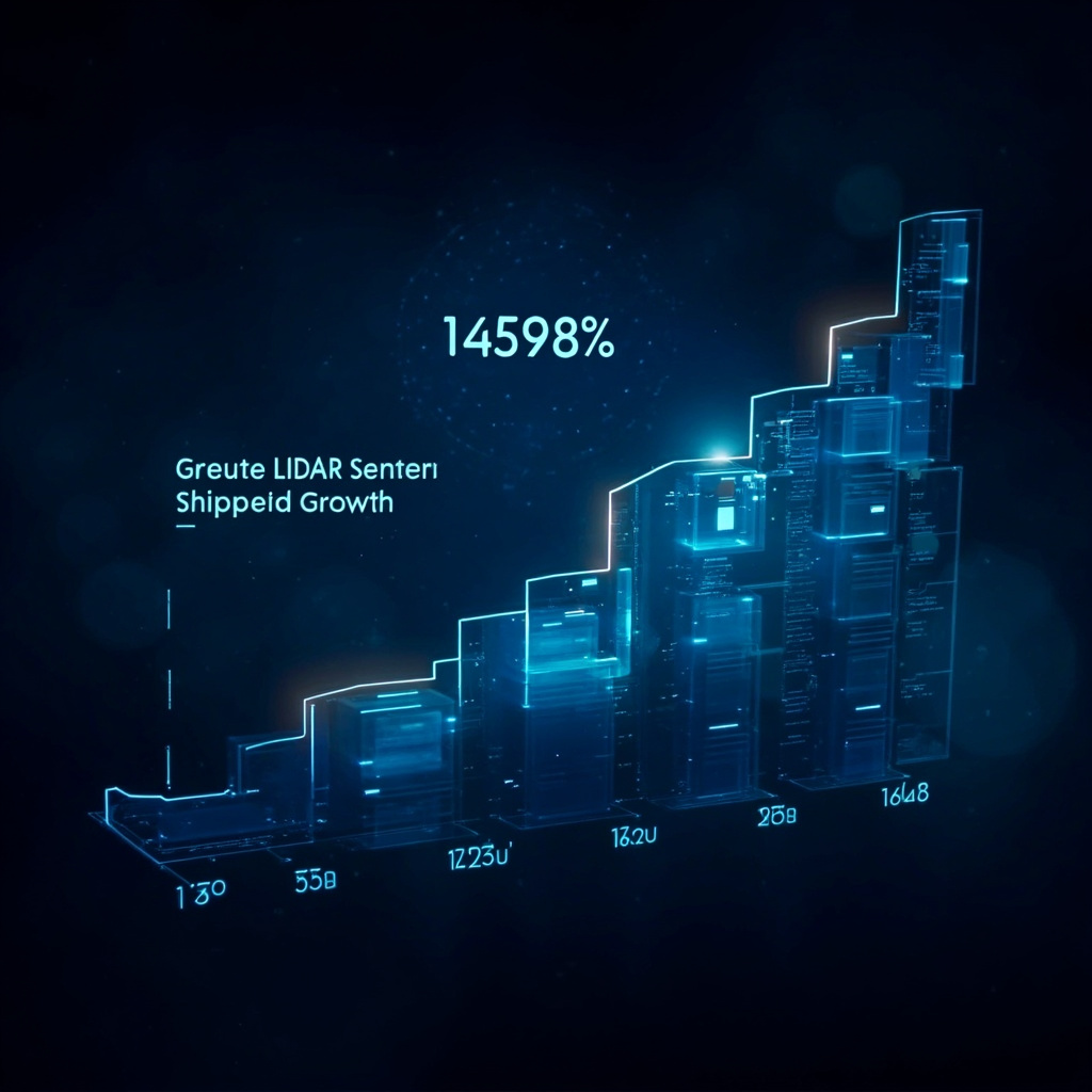 RoboSense Q1 2026 robot LiDAR shipments surged 1,458% — data visualization showing growth trajectory from Q1 2025 to Q1 2026
