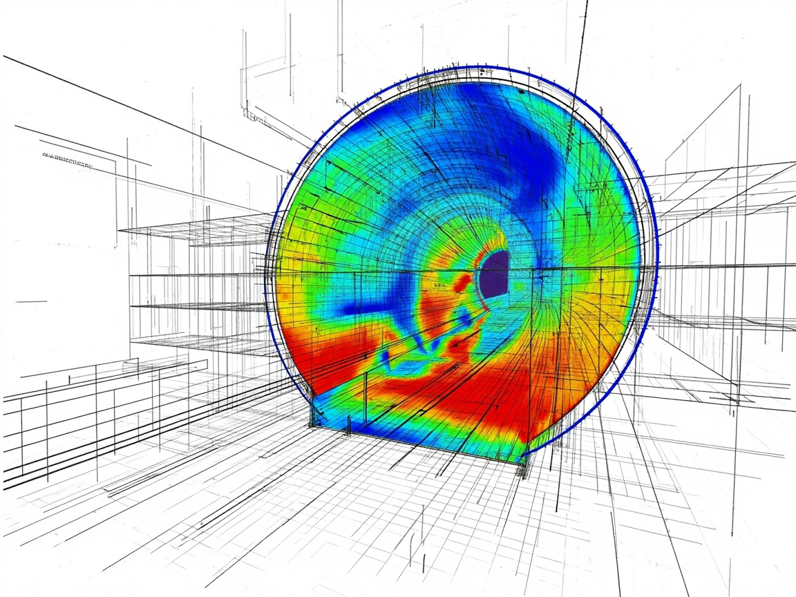 Tunnel cross-section analysis showing clearance profiling and defect detection